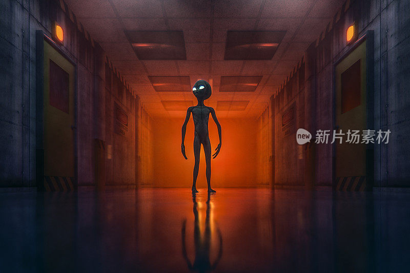 Lost alien in secret government underground facility